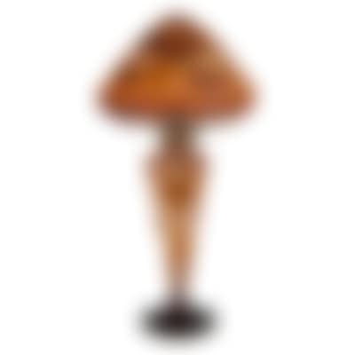 A mushroom-shaped, white mottled cameoglass table-lamp (preview)
