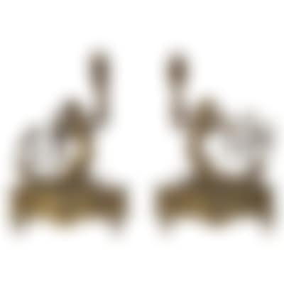 Pair of firedogs with winged female figures carrying a torch (preview)