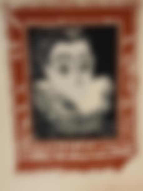 The lady with the collar Lithograph (stains) (preview)