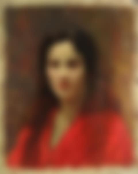 Brunette in a red blouse (preview)