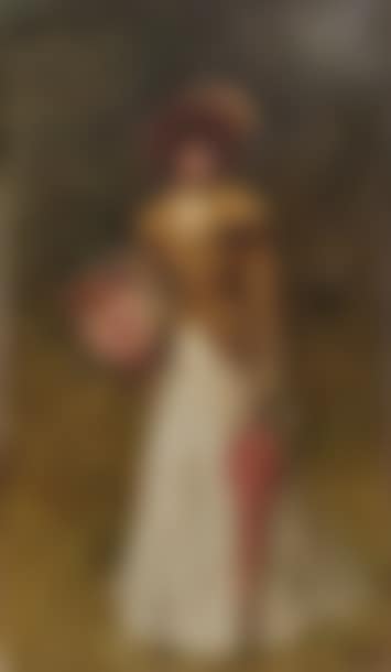 Young woman with umbrella and bouquet (preview)