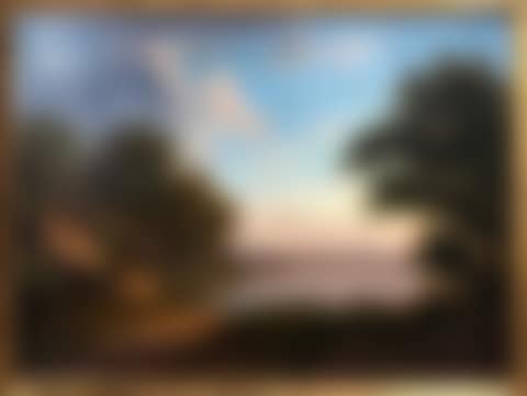 Shepherd and his flock by a lake (preview)