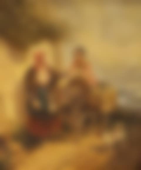 her donkey carrying a child (preview)