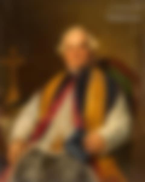 The white-haired bishop on a green velvet chair (preview)