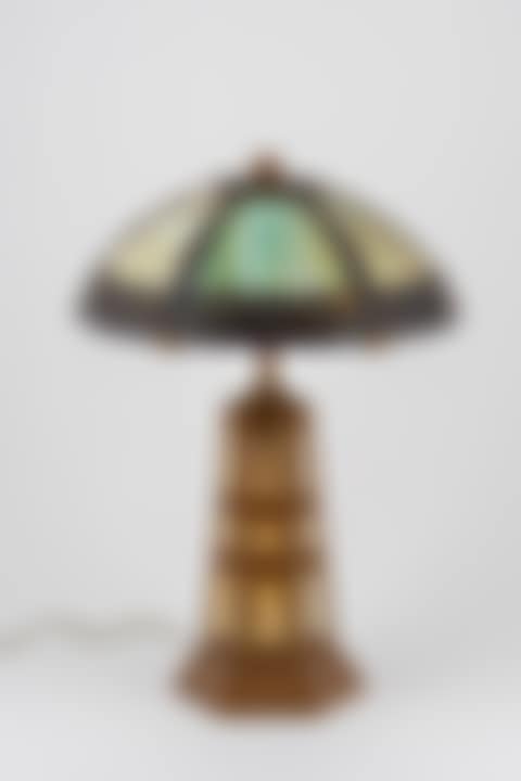Vintage slag glass and metal lamp (preview)