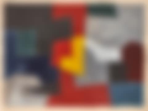 Composition grise, rouge et jaune (Composition gray, red and yellow) (preview)