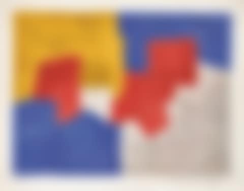 Composition bleue, grise, rouge et jaune (Composition blue, gray, red and yellow) (preview)