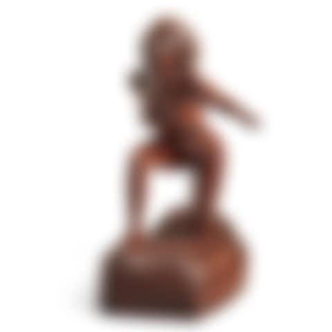 Carved Wood Woman Riding a Wave (preview)