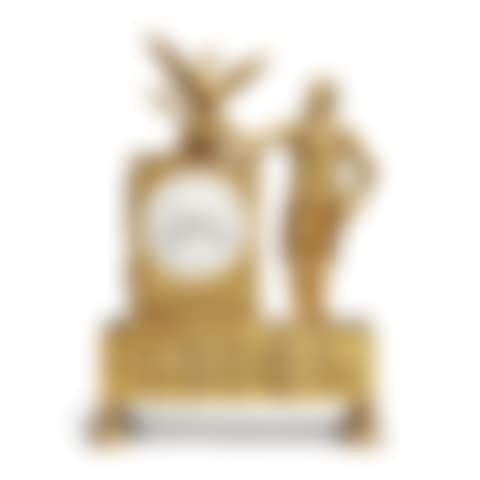 Neoclassical Cast-Brass and Ormolu-Mounted Mantel Clock, French, Made for the American Market (preview)