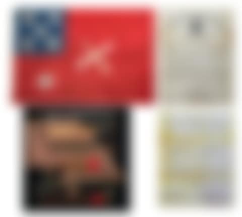 a) Very Rare and Very Important “Moro Insurrection Flag” from the Sultanate of Sulu, PhilippineAmerican War b) Very Rare Set of Moro Swords and Blades with an Antique Tausug Pis or Head Cloth 19th Century to Early (preview)