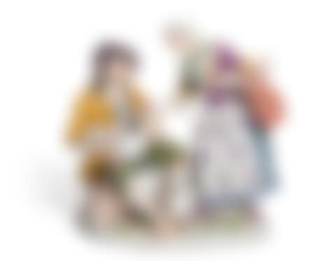 A MEISSEN PORCELAIN GROUP OF A GOOSE GIRL AND BOY (preview)