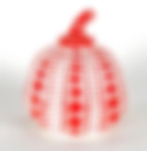 Hand-painted red and white resin pumpkin" (preview)