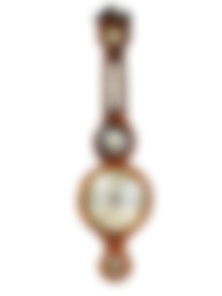 Barometer Thermometer Hygrometer in mahogany and mahogany veneer with light wood fillets, violin shape (preview)