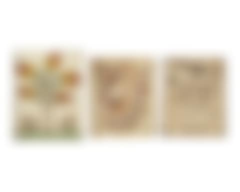 A Group of Three Fraktur Drawings or Rewards of Merit, Pennsylvania (preview)