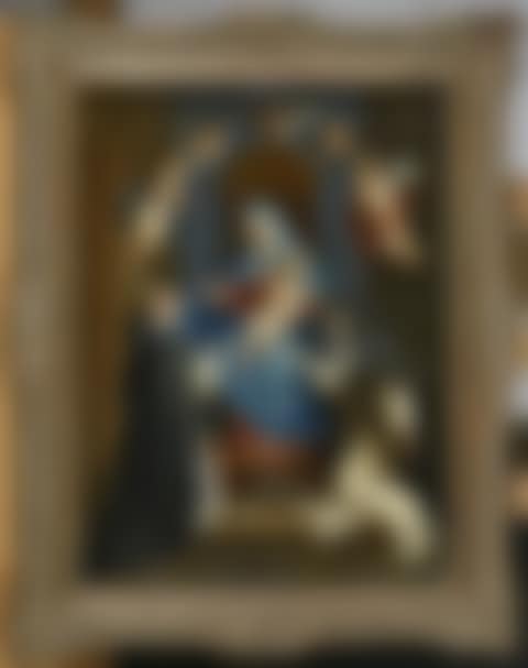 The Virgin presenting the rosary to Saint Dominic and Saint Catherine of Siena (preview)