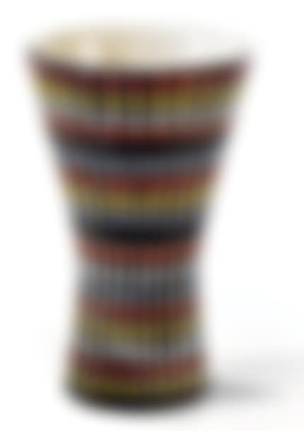 Glazed ceramic vase with polychrome decoration in paraffin reserve, called "pyjama" (preview)