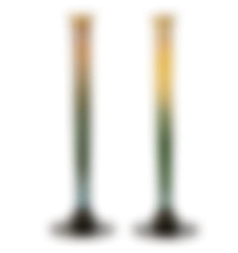 PAIR OF TIFFANY STUDIOS FAVRILE GLASS & BRONZE BUD VASES (preview)