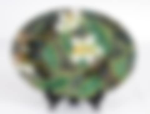 GEORGE JONES MAJOLICA TRAY WITH ORCHIDS & BUTTERFLIES (preview)
