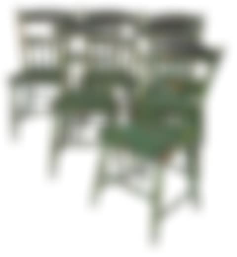 SET OF SIX AMERICAN FANCY GREEN PAINTED-WINDSOR SIDE CHAIRS (preview)