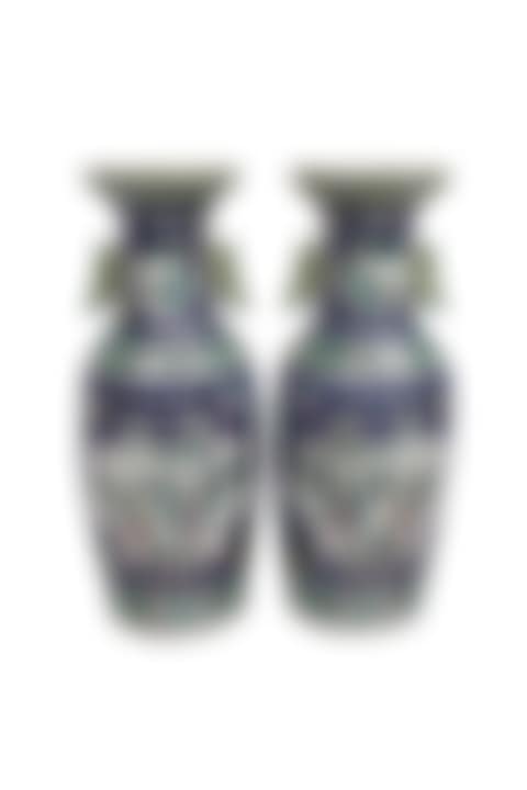PAIR OF CHINESE FAMILE ROSE TEMPLE VASES (preview)