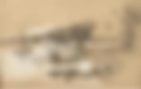 Cottage and small sailboats at the water"s edge (preview)