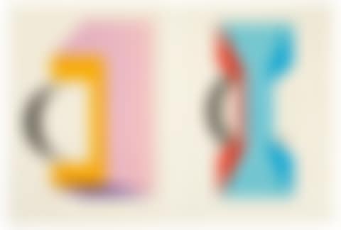 Composition mauve and yellow and Composition blue and red (preview)