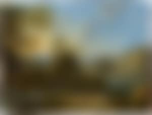River landscape with travelers (preview)