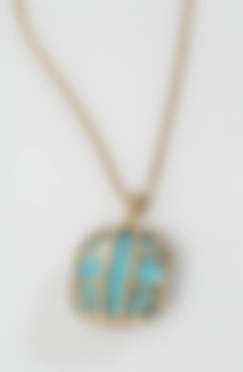 Italian 18-Karat Yellow-Gold, Turquoise and Diamond Pendant (preview)