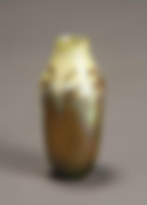 Marbleized Amber and Yellow Favrile Glass Vase (preview)