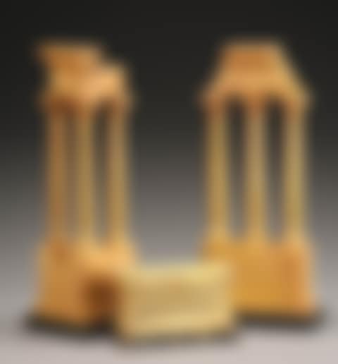 Group of Two Continental Grand Tour Siena Marble Ruins and a Sarcophagus (preview)