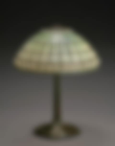 Leaded and Opalescent Glass and Bronze Table Lamp (preview)