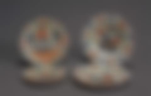 Two Gaudy Dutch "War Bonnet" Plates, a Bowl and an "Urn" Plate (preview)