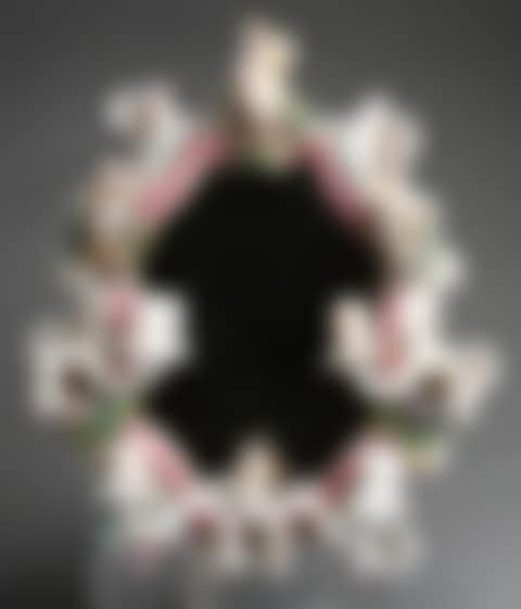 German Porcelain Allegorical Mirrored Four-Light Sconce and a Pair of Mirrored Wall Brackets (preview)