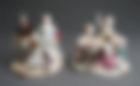 Two Meissen and German Allegorical Figural Groups of "Lady Reading at the Distaff" and The Four Seasons (preview)