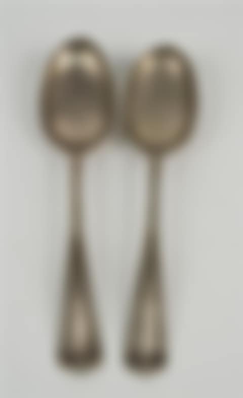 TWO AMERICAN SILVER TABLE SPOONS (preview)