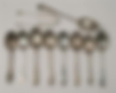 NINE AMERICAN SILVER TABLE SPOONS (preview)