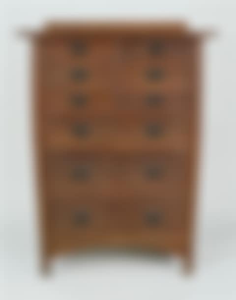 AMERICAN OAK ARTS & CRAFTS TALL CHEST OF DRAWERS (preview)