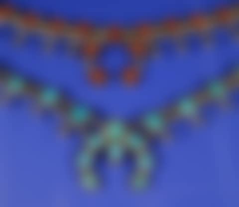 TWO SILVER NATIVE AMERICAN SQUASH BLOSSOM NECKLACES (preview)