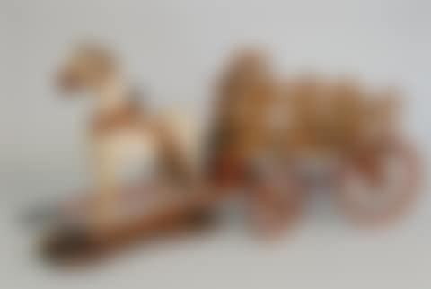 AMERICAN PAINTED HORSE AND WAGON CHILD"S TOY (preview)