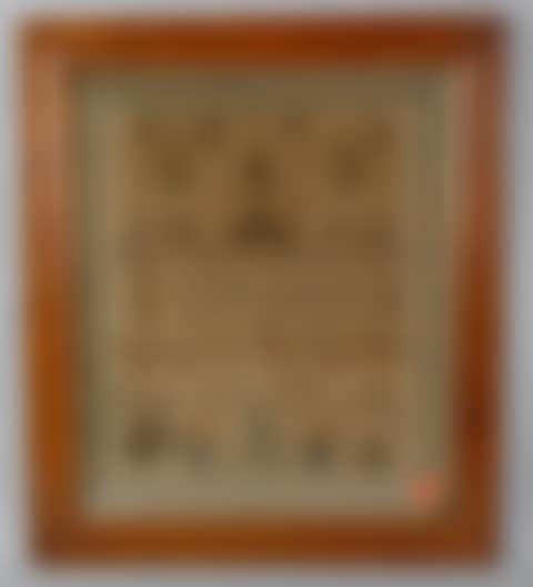 AMERICAN NEEDLEWORK ON LINEN SAMPLER (preview)