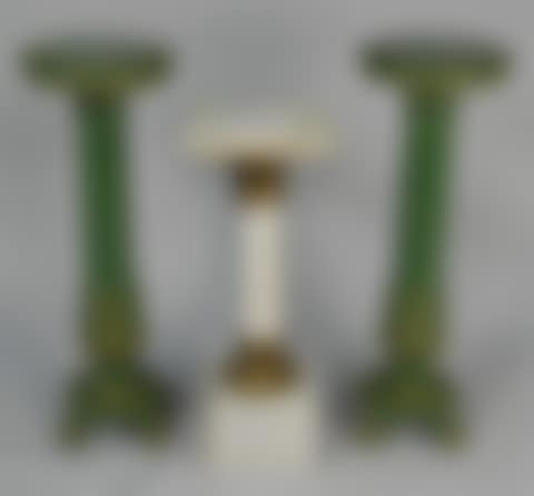 PAIR OF GREEN PAINTED AND GILT DECORATED PEDESTALS (preview)