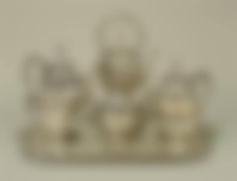 AMERICAN SILVER SIX PIECE COFFEE/TEA SERVICE ON TRAY (preview)