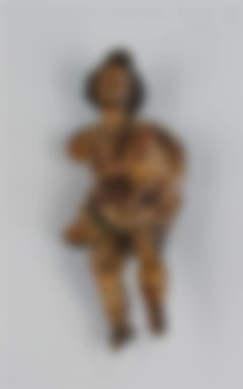 ITALIAN CARVED AND POLYCHROME WOOD FIGURE OF A SEATED SHEPHERD (preview)