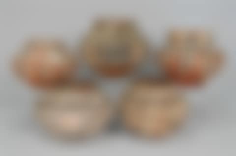 FIVE NATIVE AMERICAN DECORATED POTS (preview)