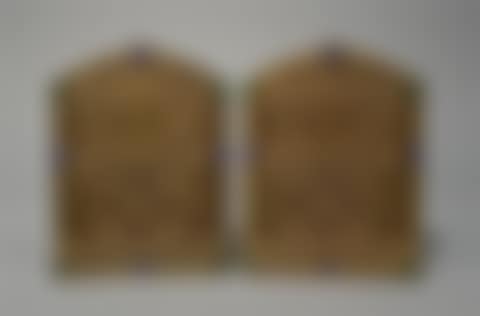 PAIR OF TIFFANY STUDIOS GILT BRONZE AND GLASS BEAD INSET BOOKENDS (preview)