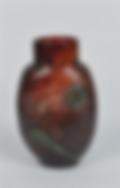 MOLD BLOWN MOTTLED RED GLASS VASE (preview)