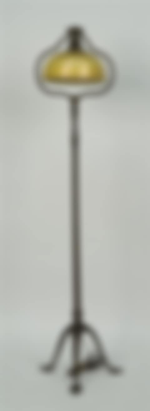 PATINATED BRONZE FLOOR LAMP WITH FAVRILLE SHADE (preview)