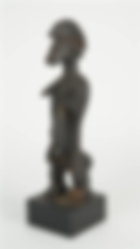 AFRICAN IVORY COAST CARVED WOOD SENUFO PORO FEMALE SPIRIT FIGURE (preview)