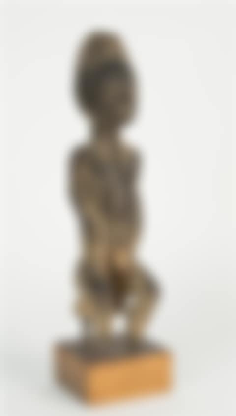 AFRICAN BAULE CARVED WOOD SEATED FIGURE (preview)