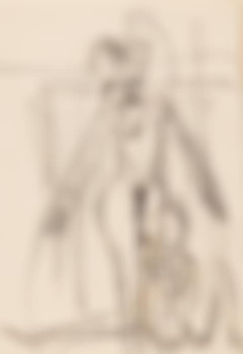 Stehender Akt mit Holzfigur (preview)